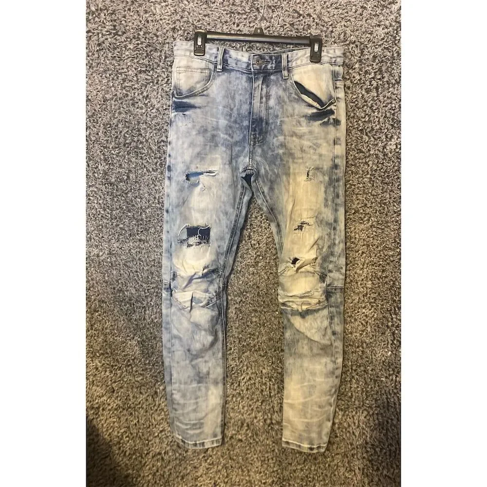 Men's Vintage Light Blue Denim Jeans Size 32 Straight Fit